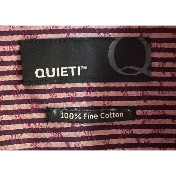 Quieti Mens size Large Button down shirt 100% fine cotton contrast cuff - Picture 3 of 12